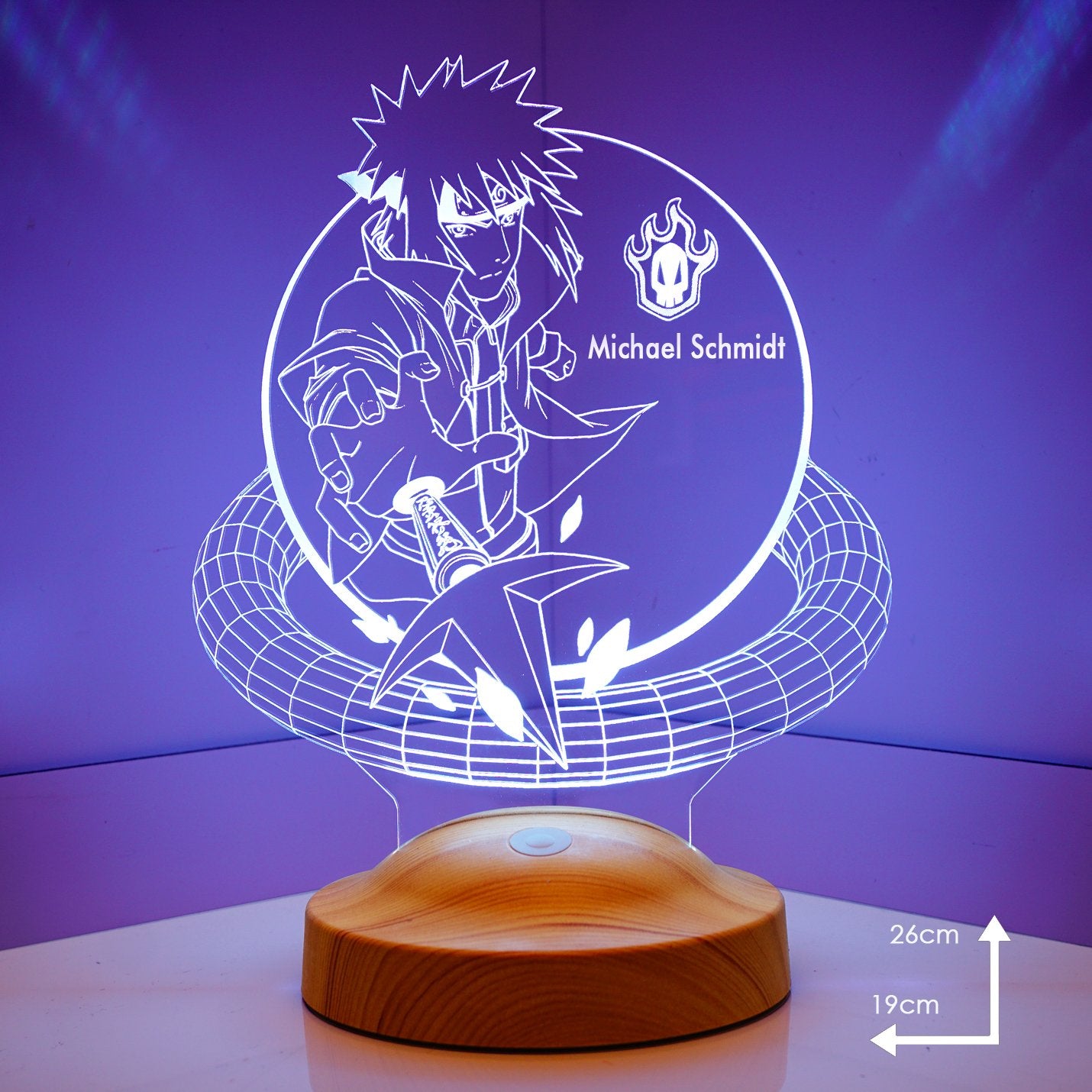 Anime Naruto Minato 3D Vision LED Nachtlicht Personalisiert