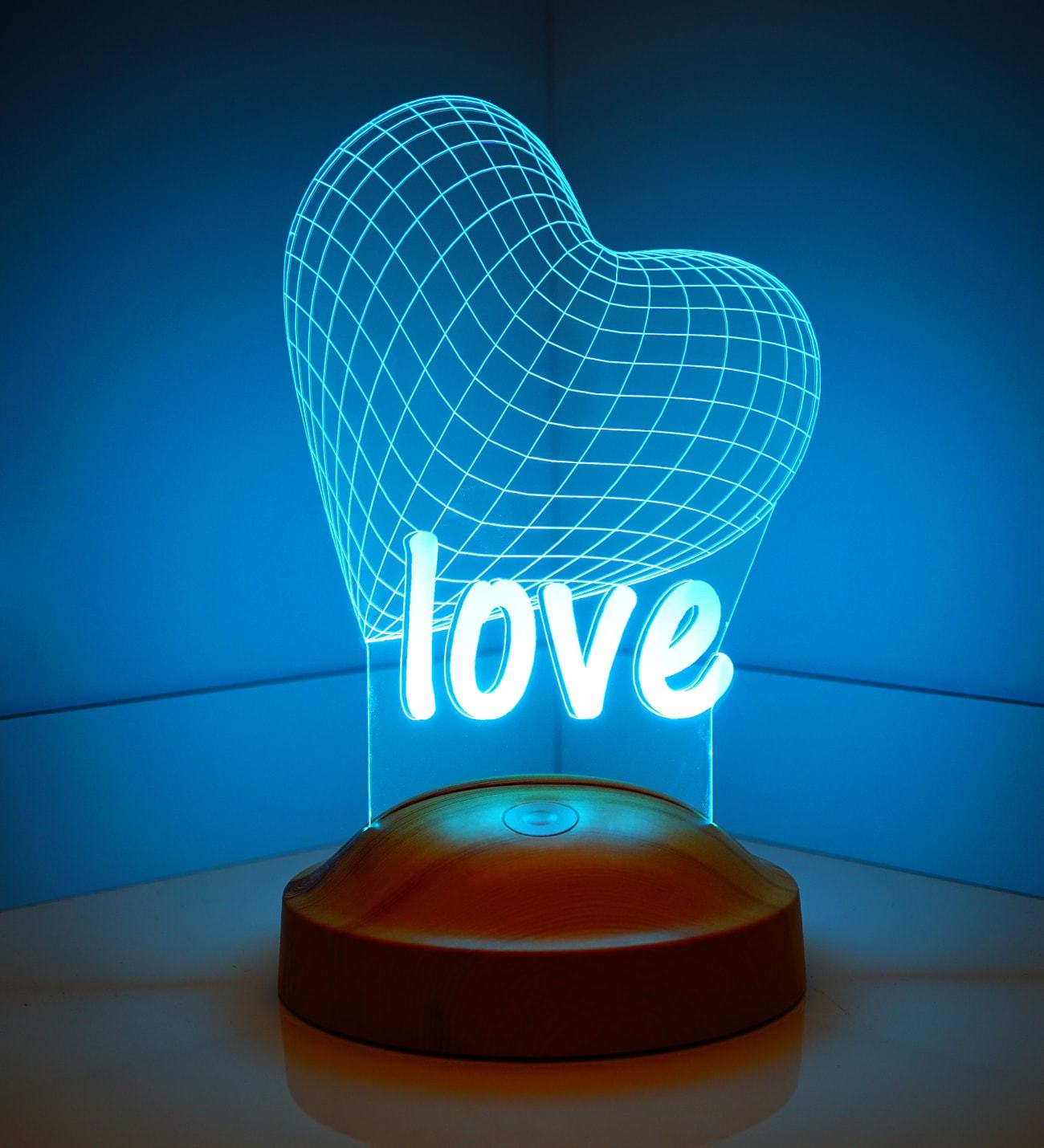 Herz Liebe Personalisierte Lampe mit Wunschtext