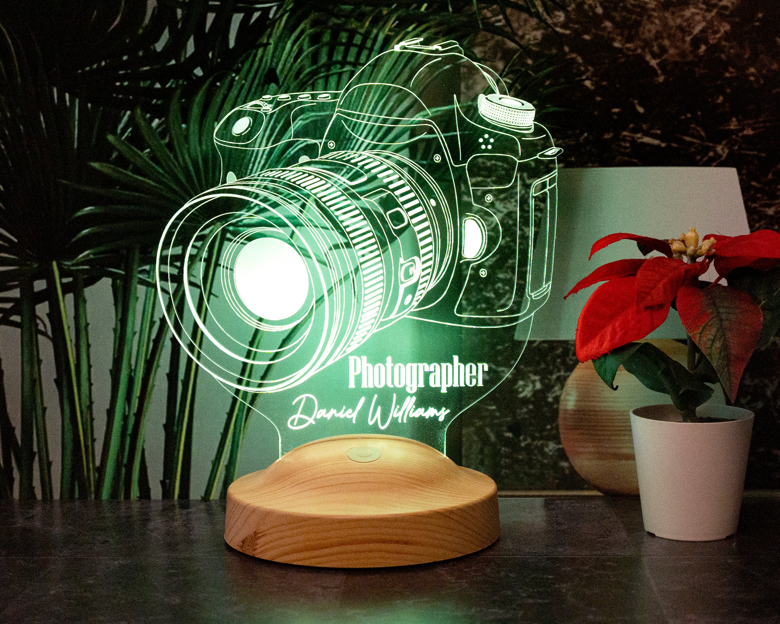 Fotokamera LED Lampe als Geschenk für Fotografen 3D Illusionslampe