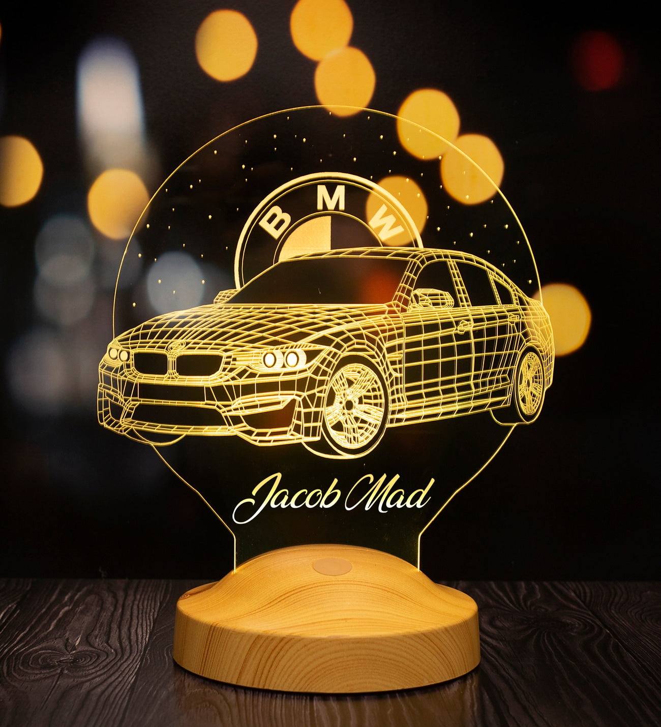 Auto Geschenkartikel Led Lampe mit Gravur, Geschenkidee für Automobil Fans