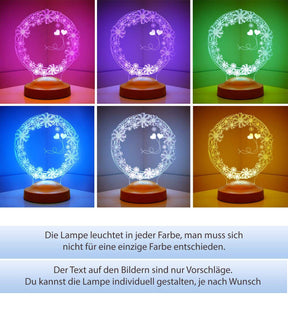 Gänseblümchen Personalisierte Geschenke Lampe mit Wunschtext