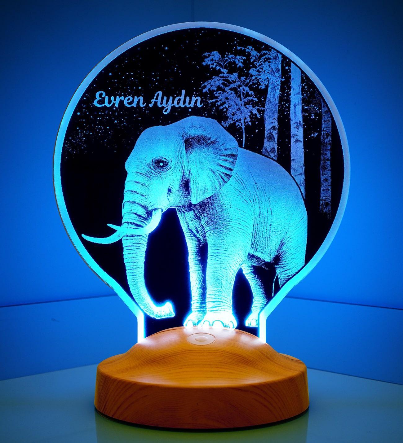 Elefant Personalisierte Lampe mit Wunschtext