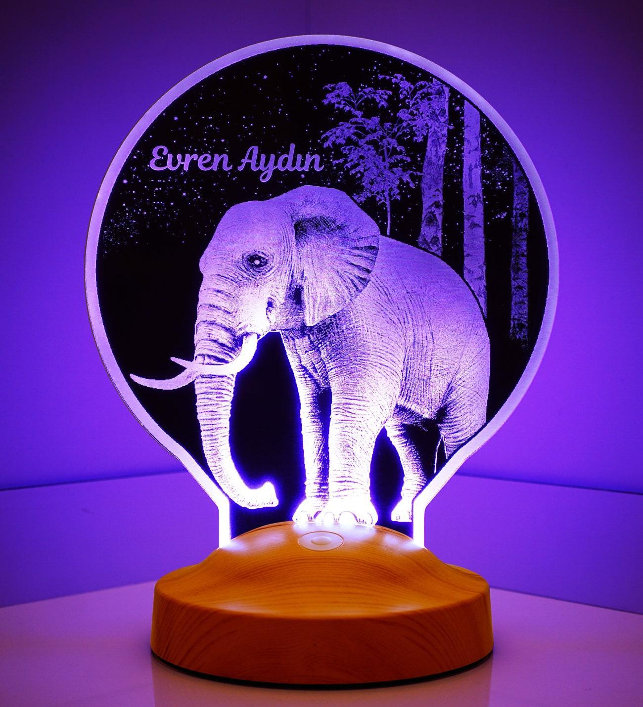 Elefant Personalisierte Lampe mit Wunschtext