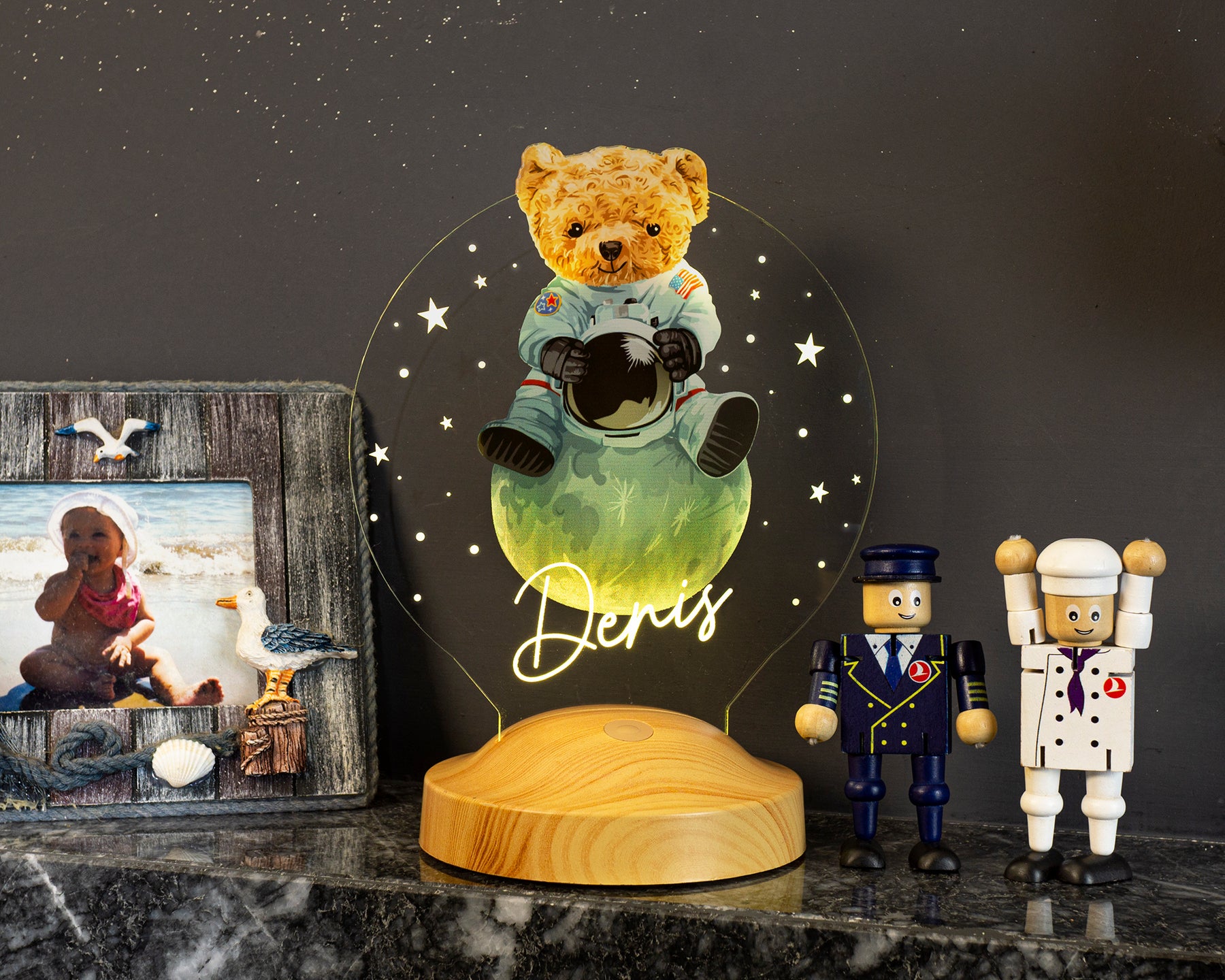 Teddybär Personalisierte Geschenke 3D Lampe mit Name UV Druck Geburtstagsgeschenk