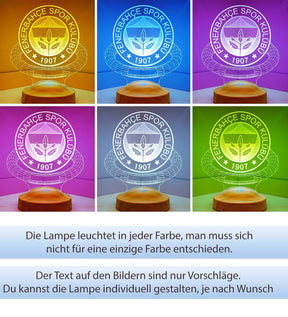 Fenerbahce Fanartikel Personalisierte mit Wunschtext Fener Lampe