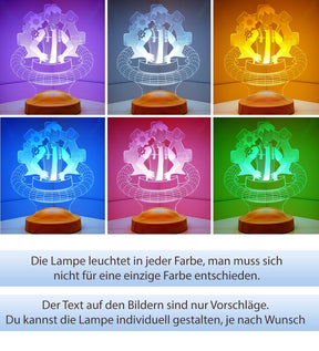 Personalisierte Geschenke Lampe für Ingenieur oder Techniker mit Wunschtext