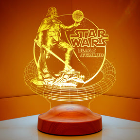 Darth Vader Star-Wars Lampe 3D Vision LED Nachtlicht mit Wunschtext