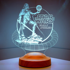 Darth Vader Star-Wars Lampe 3D Vision LED Nachtlicht mit Wunschtext