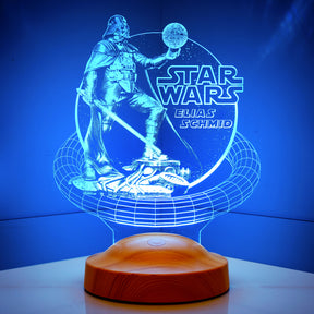 Darth Vader Star-Wars Lampe 3D Vision LED Nachtlicht mit Wunschtext