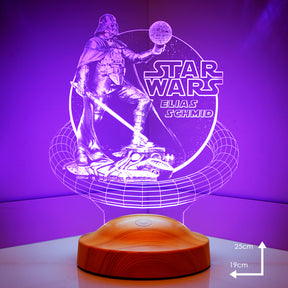 Darth Vader Star-Wars Lampe 3D Vision LED Nachtlicht mit Wunschtext