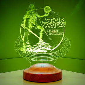 Darth Vader Star-Wars Lampe 3D Vision LED Nachtlicht mit Wunschtext