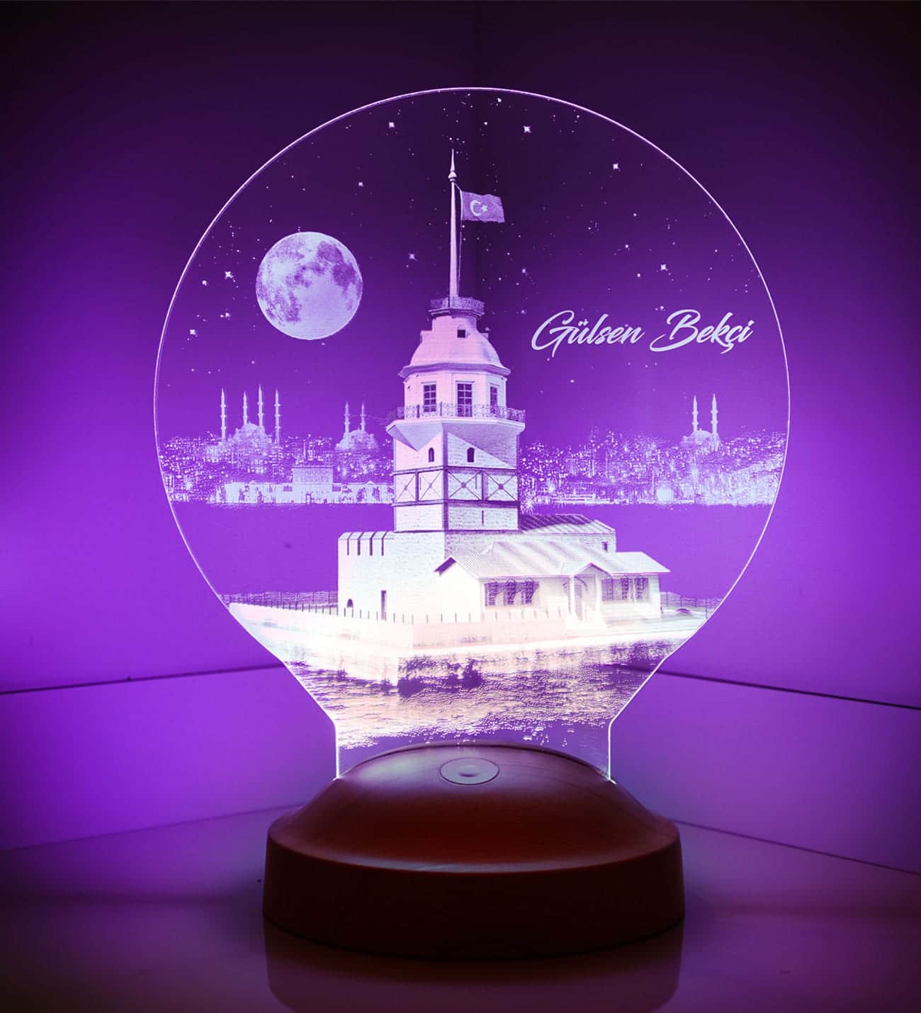Leanderturm Istanbul Personalisierte Lampe mit Wunschtext Kiz Kulesi