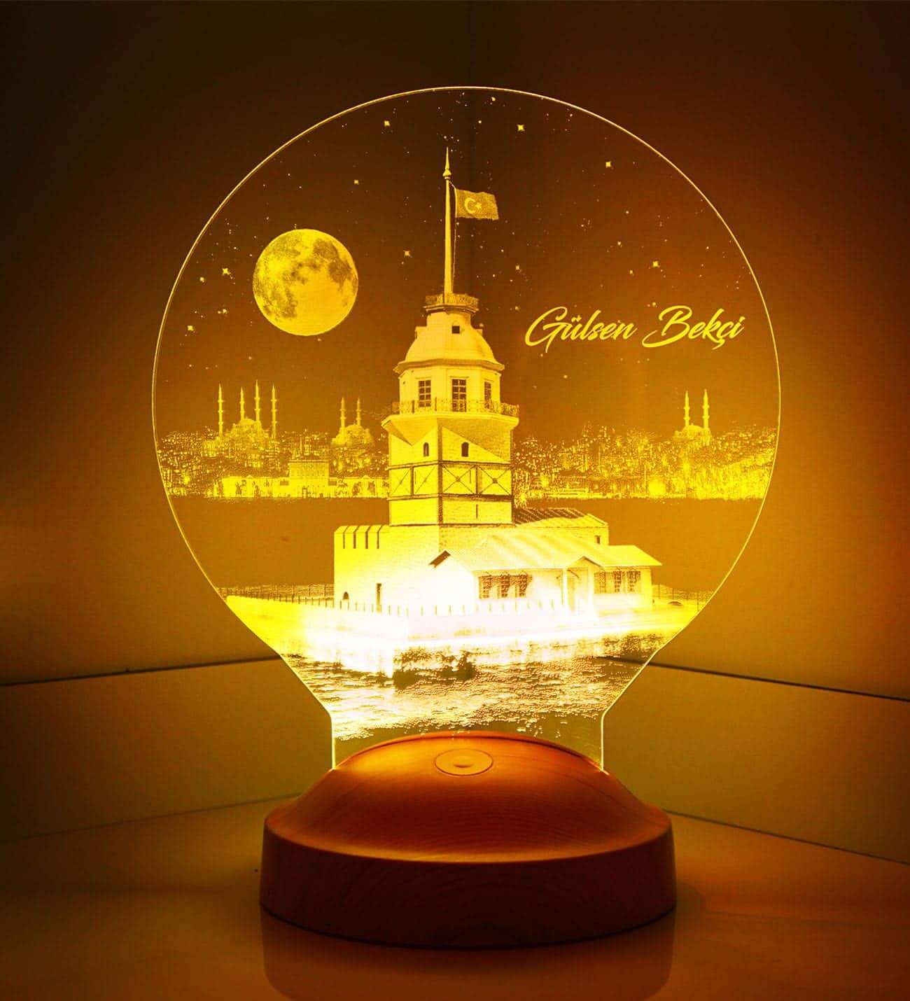 Leanderturm Istanbul Personalisierte Lampe mit Wunschtext Kiz Kulesi