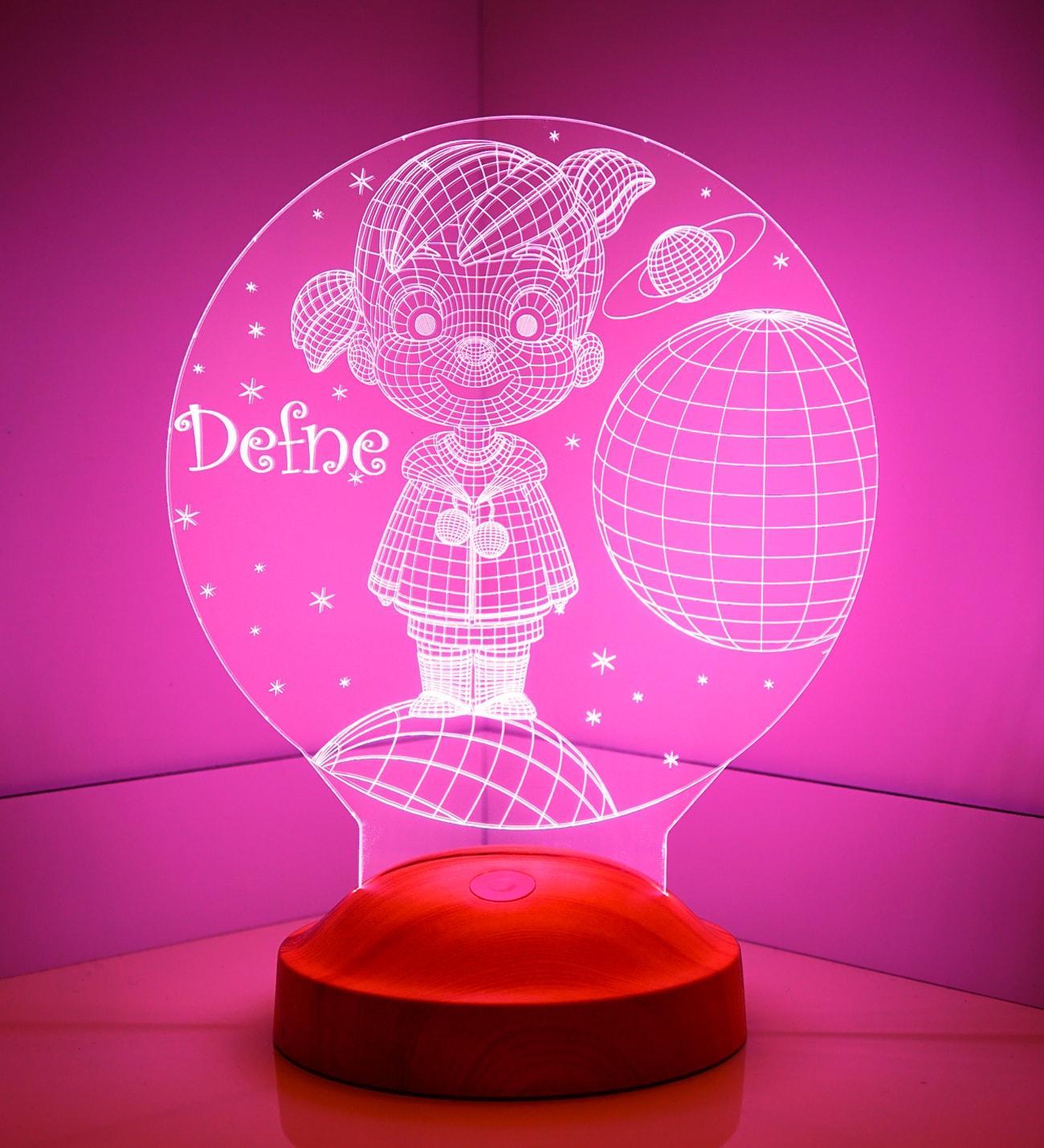 Mädchen im Universum Personalisierte Geschenke Lampe mit Wunschtext