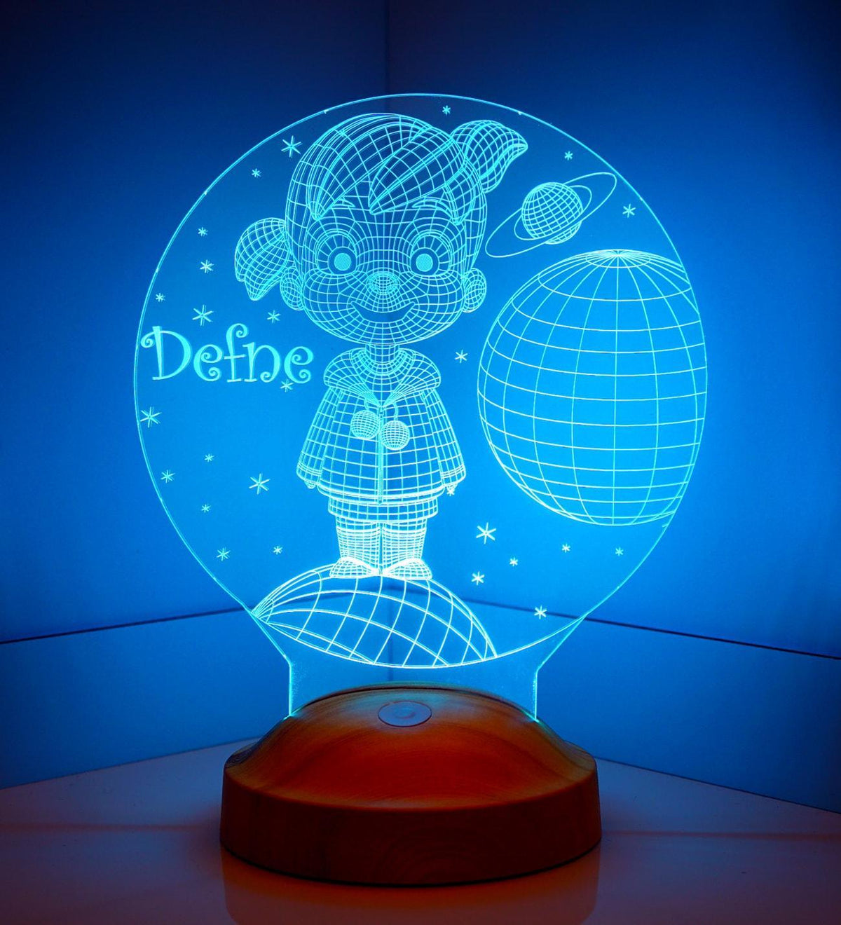 Mädchen im Universum Personalisierte Geschenke Lampe mit Wunschtext